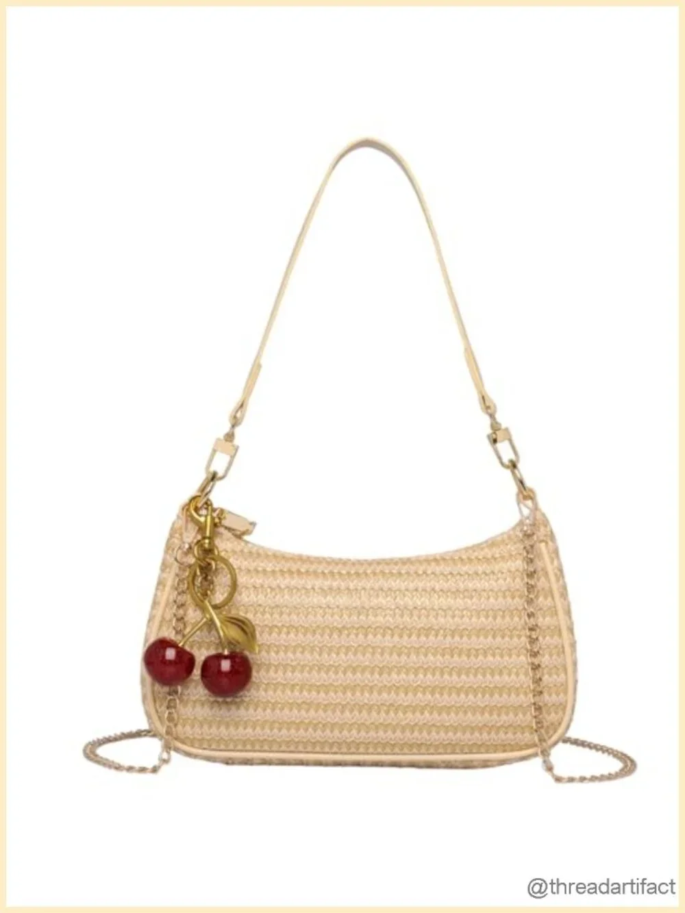 Shoulder Bag Cute Underarm Cherry Purse Retro Clutch Hobo Handbag Small